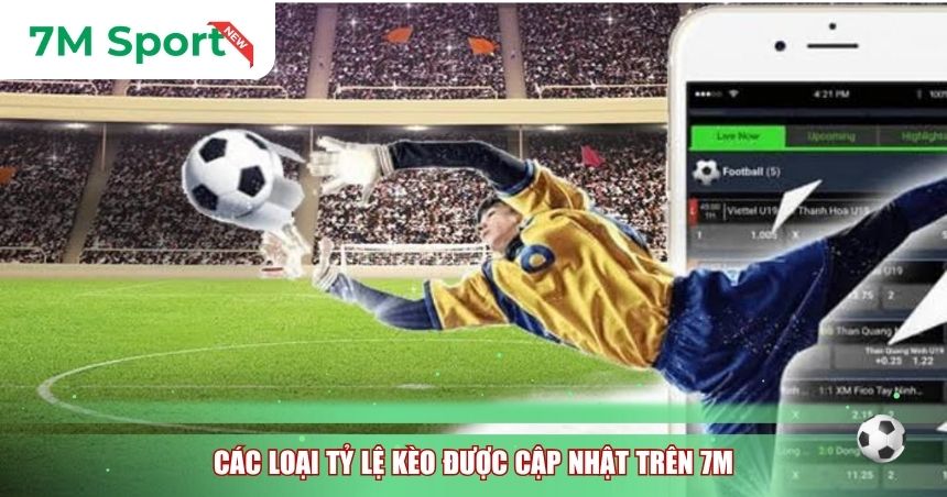 Các loại tỷ lệ kèo được cập nhật trên 7M